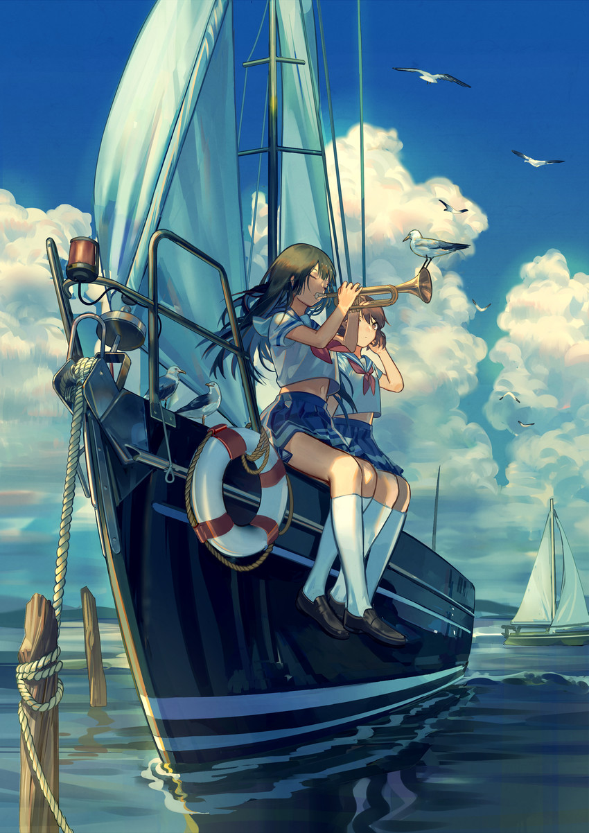 oumae kumiko and kousaka reina (hibike! euphonium) drawn by norizc