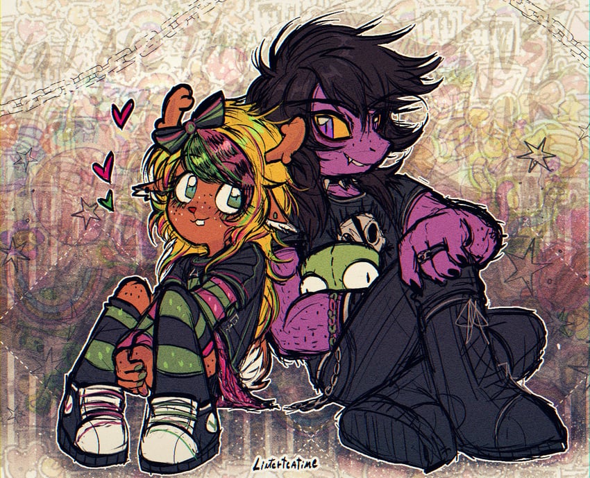 susie, noelle holiday, and gir (deltarune and 1 more) drawn by linterteatime