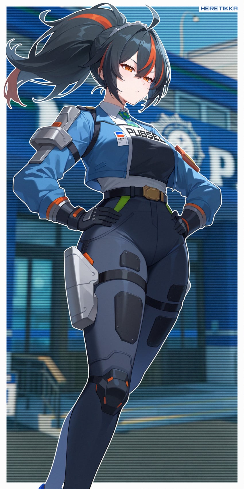 zhu yuan (zenless zone zero) drawn by heretikka