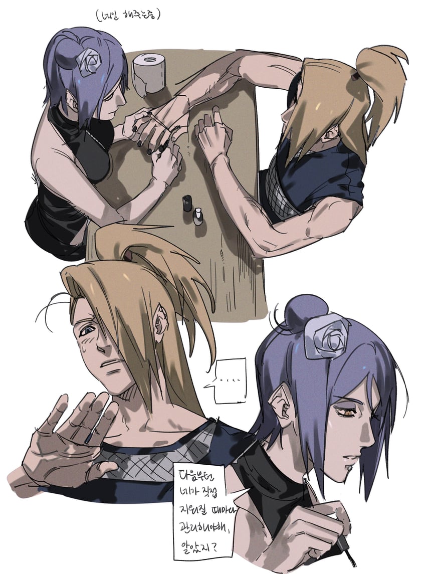 deidara and konan (naruto and 1 more) drawn by dong2taku
