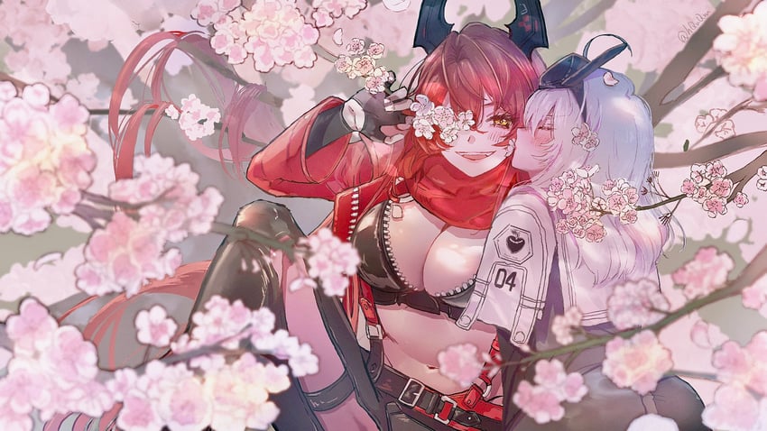 red hood and snow white (goddess of victory: nikke) drawn by mutsui