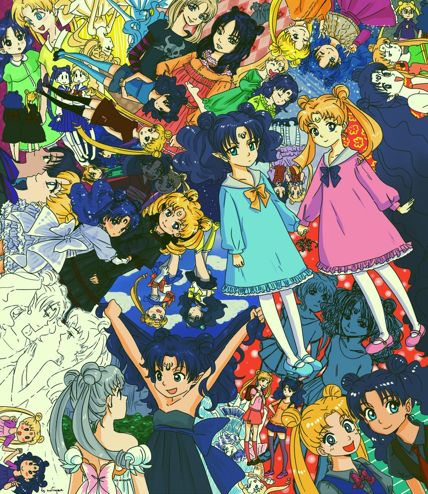 tsukino usagi, sailor moon, princess serenity, and nehelenia (bishoujo senshi sailor moon and 1 more) drawn by lisginka