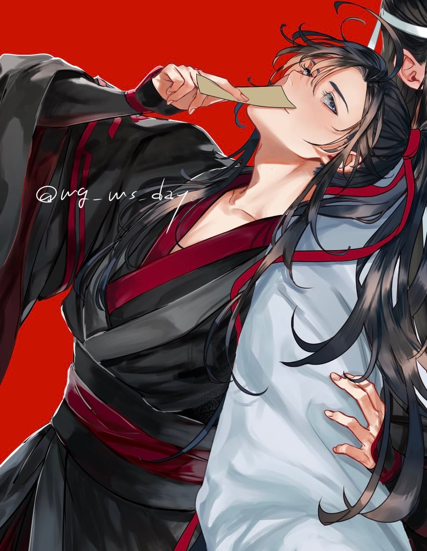wei wuxian and lan wangji (modao zushi) drawn by mg_ms_dayo