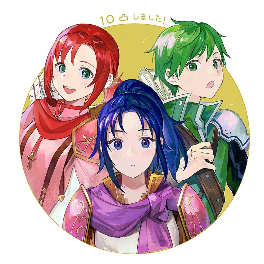 female kris, gordin, and norne (fire emblem and 3 more) drawn by kyufe
