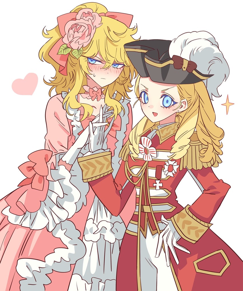 oscar francois de jarjayes and marie antoinette (versailles no bara) drawn by meremero