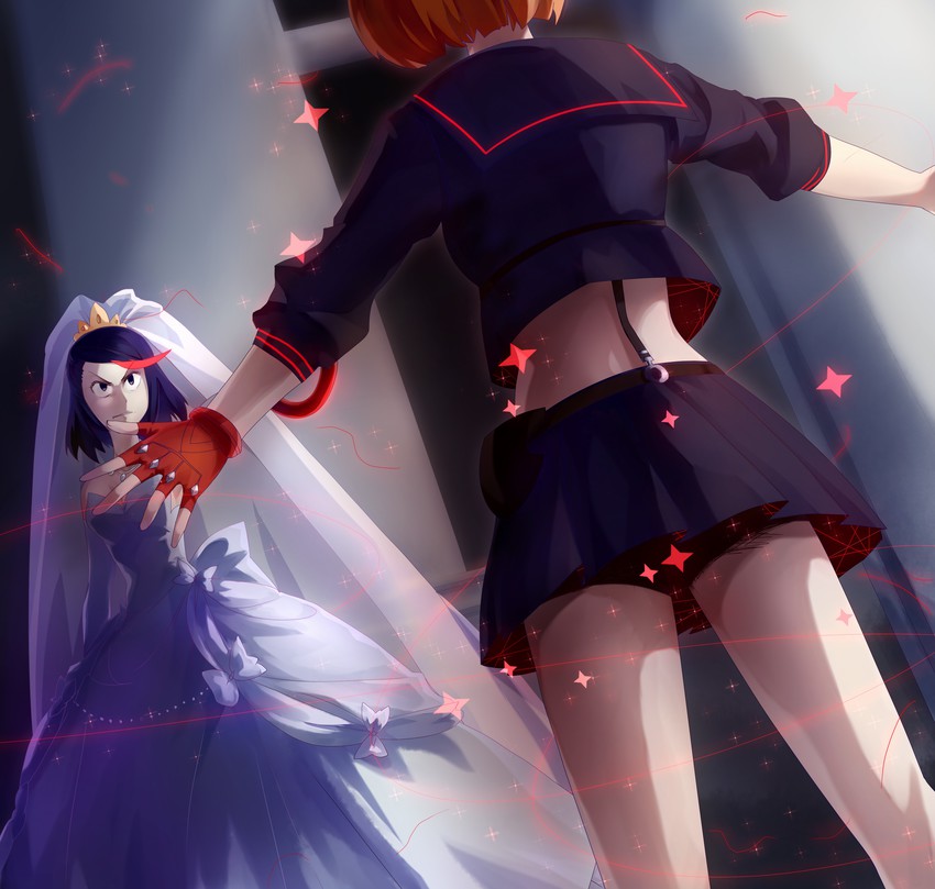 matoi ryuuko, senketsu, and mankanshoku mako (kill la kill) drawn by qq