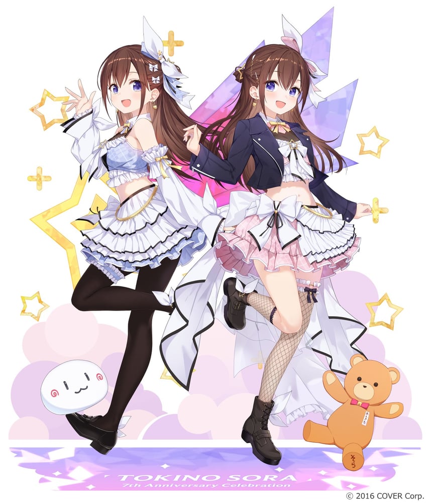 tokino sora, ankimo, and nun nun (hololive) drawn by amagai_tarou