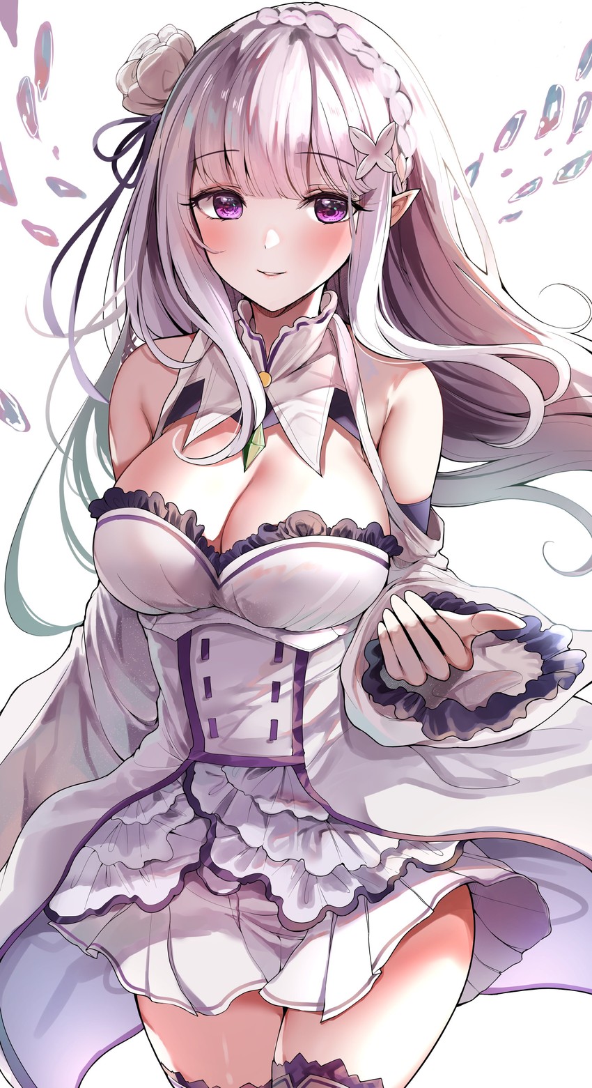 emilia (re:zero kara hajimeru isekai seikatsu) drawn by sak_(lemondisk)