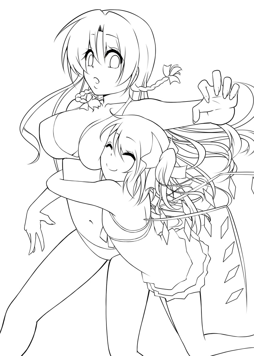 flandre scarlet and hong meiling (touhou) drawn by mattari_yufi