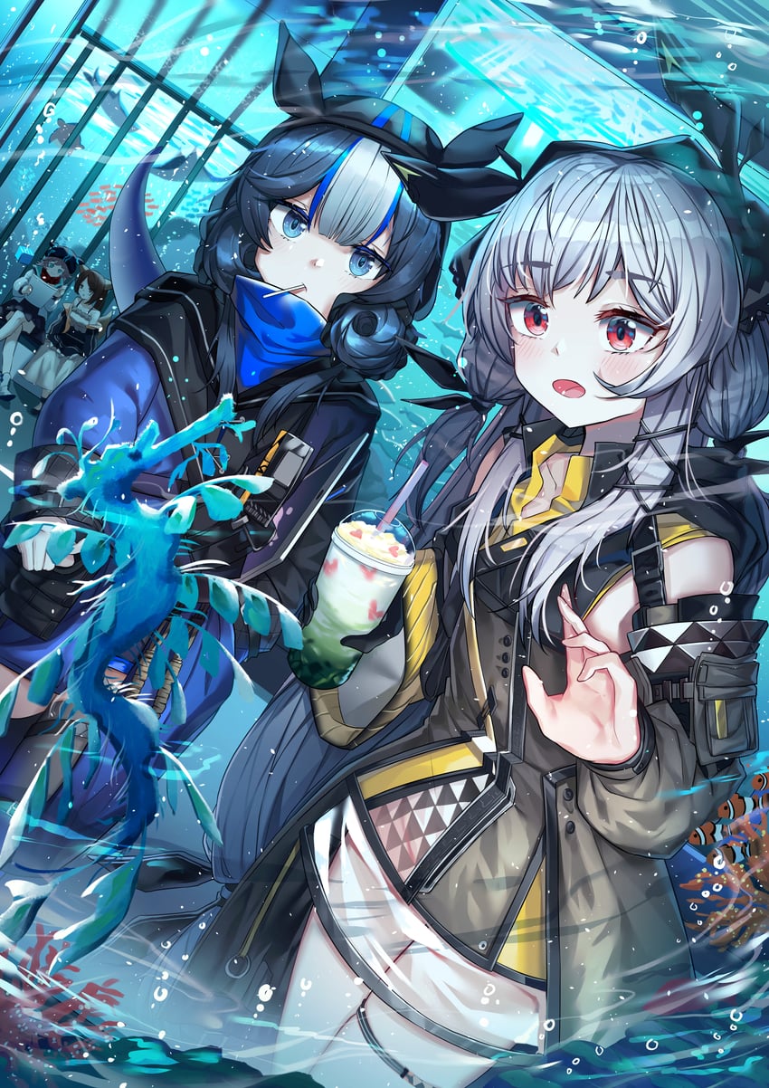 weedy, glaucus, perfumer, and deepcolor (arknights) drawn by chewi