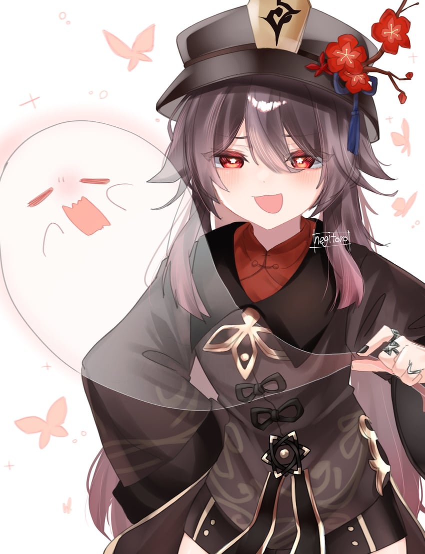 hu tao and boo tao (genshin impact) drawn by uzukin_(uzu_kazu411)