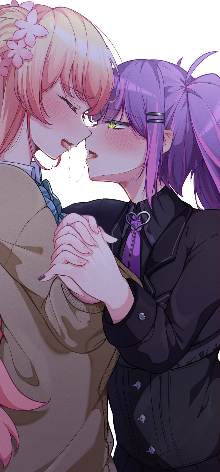 tokoyami towa and momosuzu nene (hololive) drawn by okome_0628