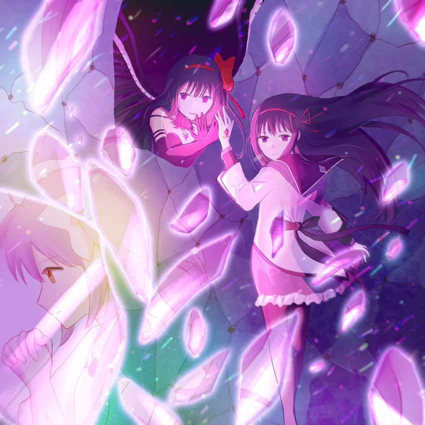 akemi homura, kaname madoka, ultimate madoka, and akuma homura (mahou shoujo madoka magica and 1 more) drawn by 217yudofu217