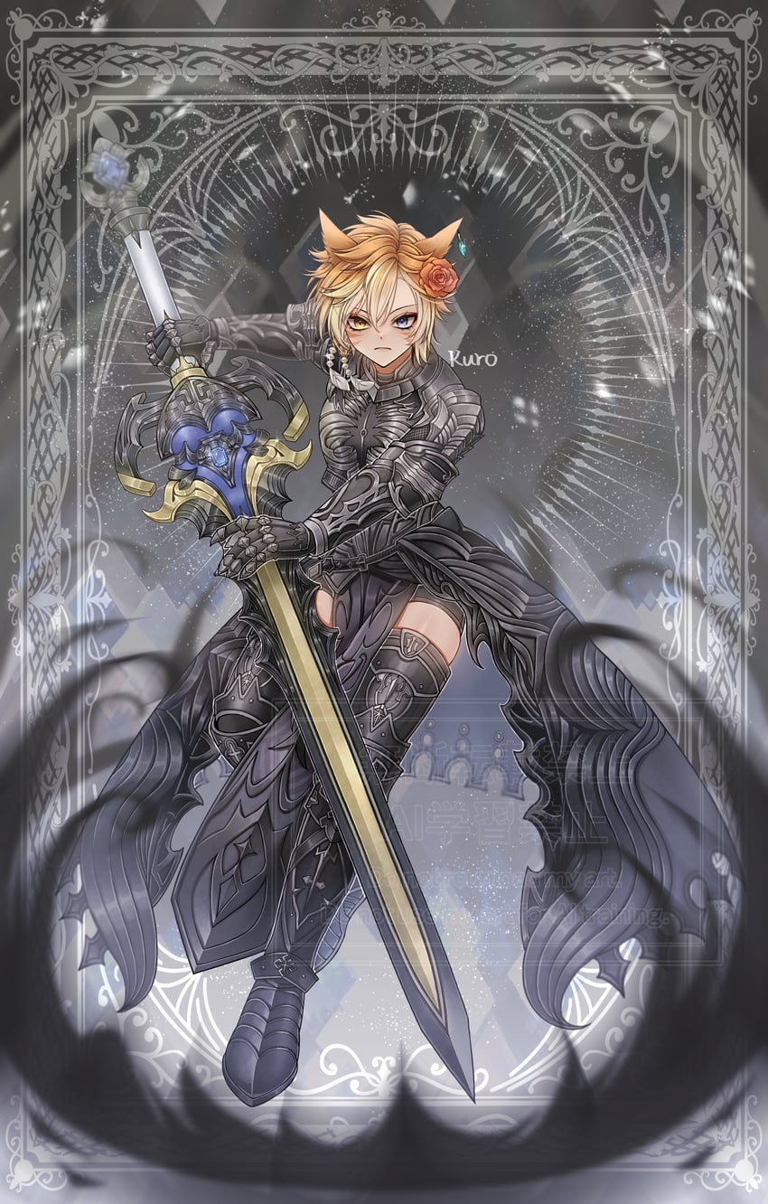 warrior of light (final fantasy and 1 more) drawn by kuro11_222