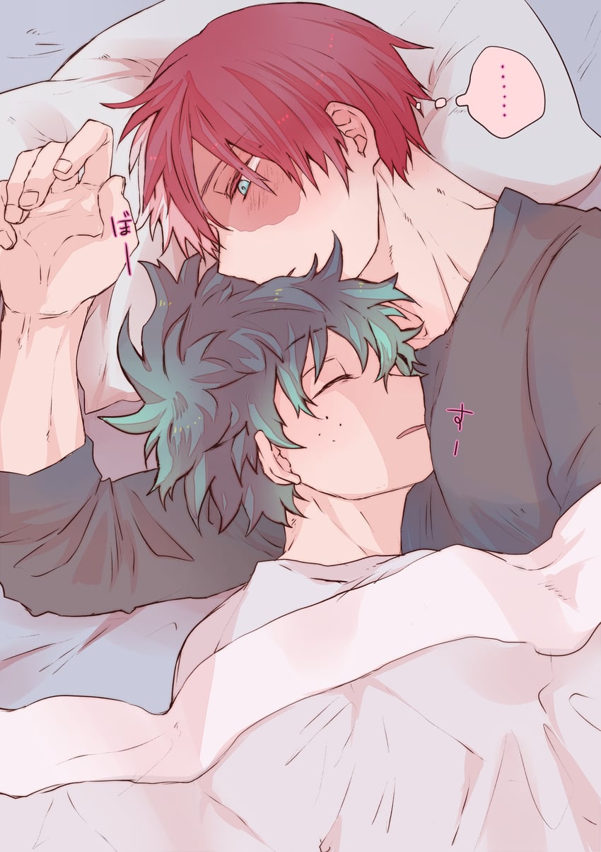 midoriya izuku and todoroki shoto (boku no hero academia) drawn by agehrak