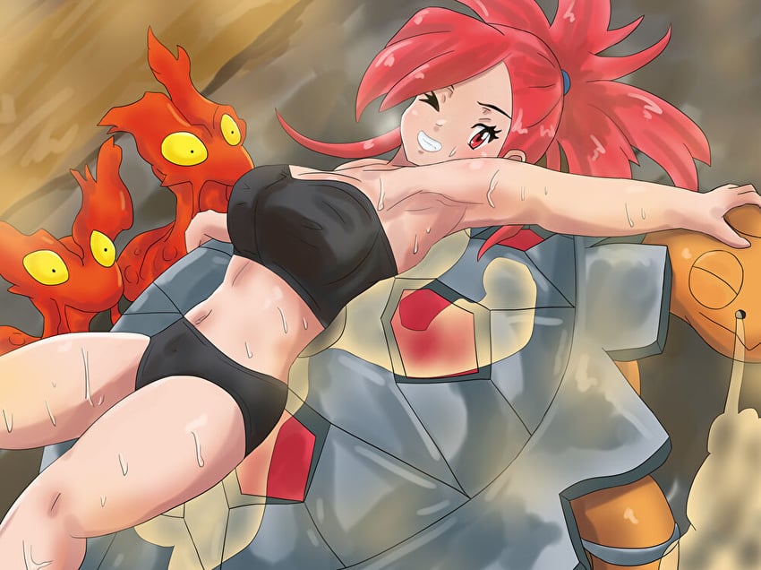 flannery, torkoal, and slugma (pokemon and 1 more) drawn by gaoren7