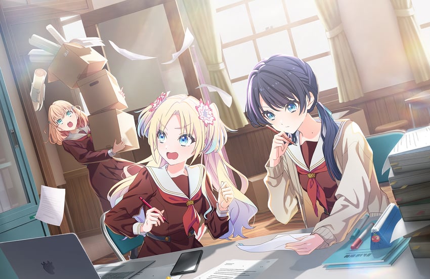 hinoshita kaho, murano sayaka, and osawa rurino (love live! and 1 more)
