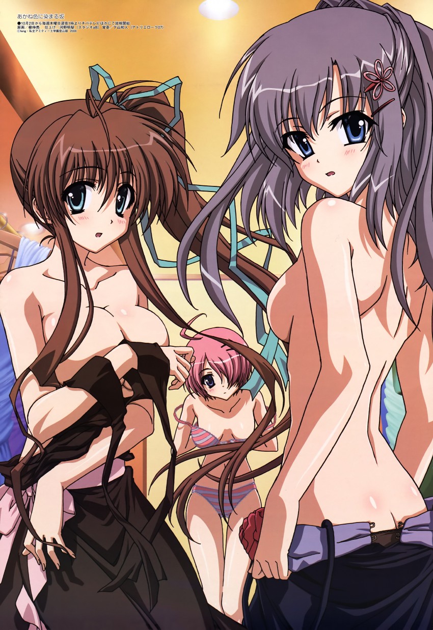 nagase minato, katagiri yuuhi, and shiraishi nagomi (megami magazine and 1 more) drawn by yanagi_shinsuke