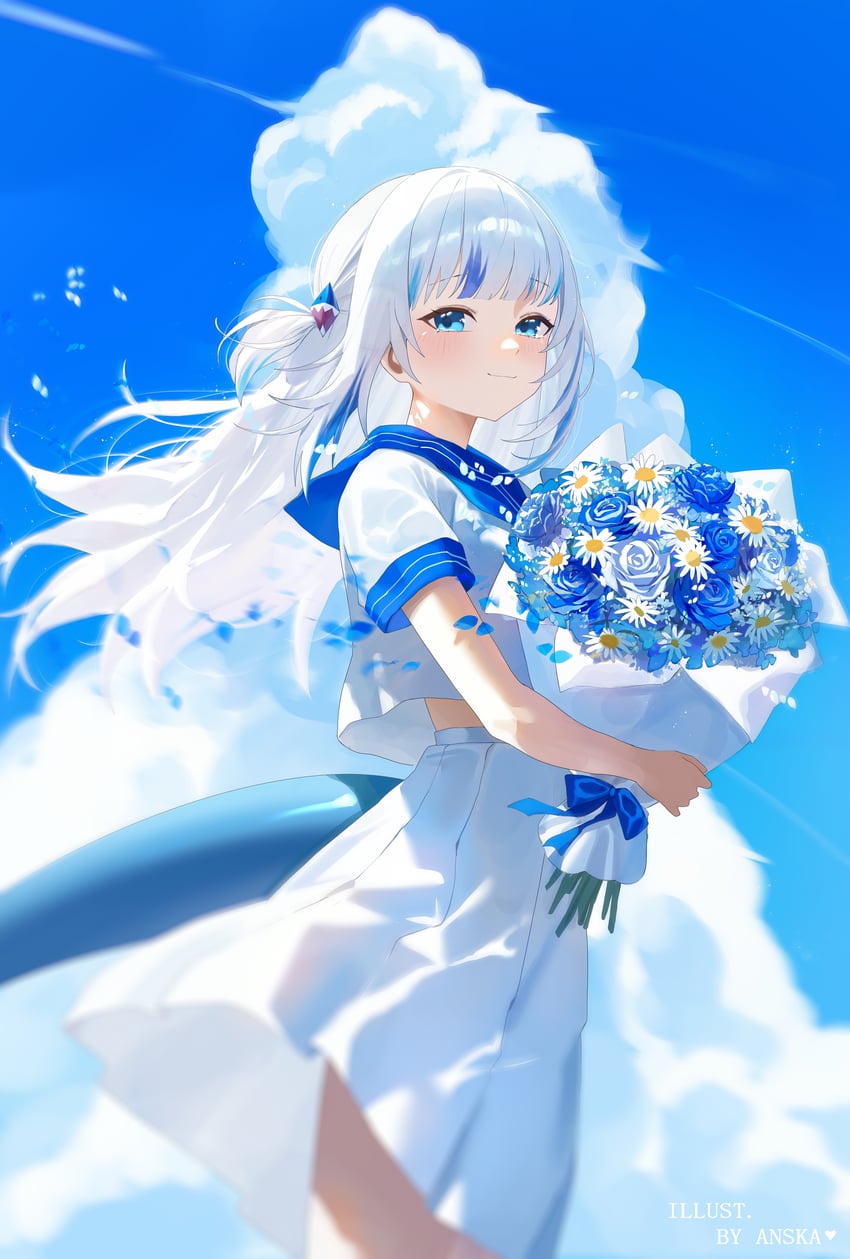 gawr gura (hololive and 1 more) drawn by pantsu_shot