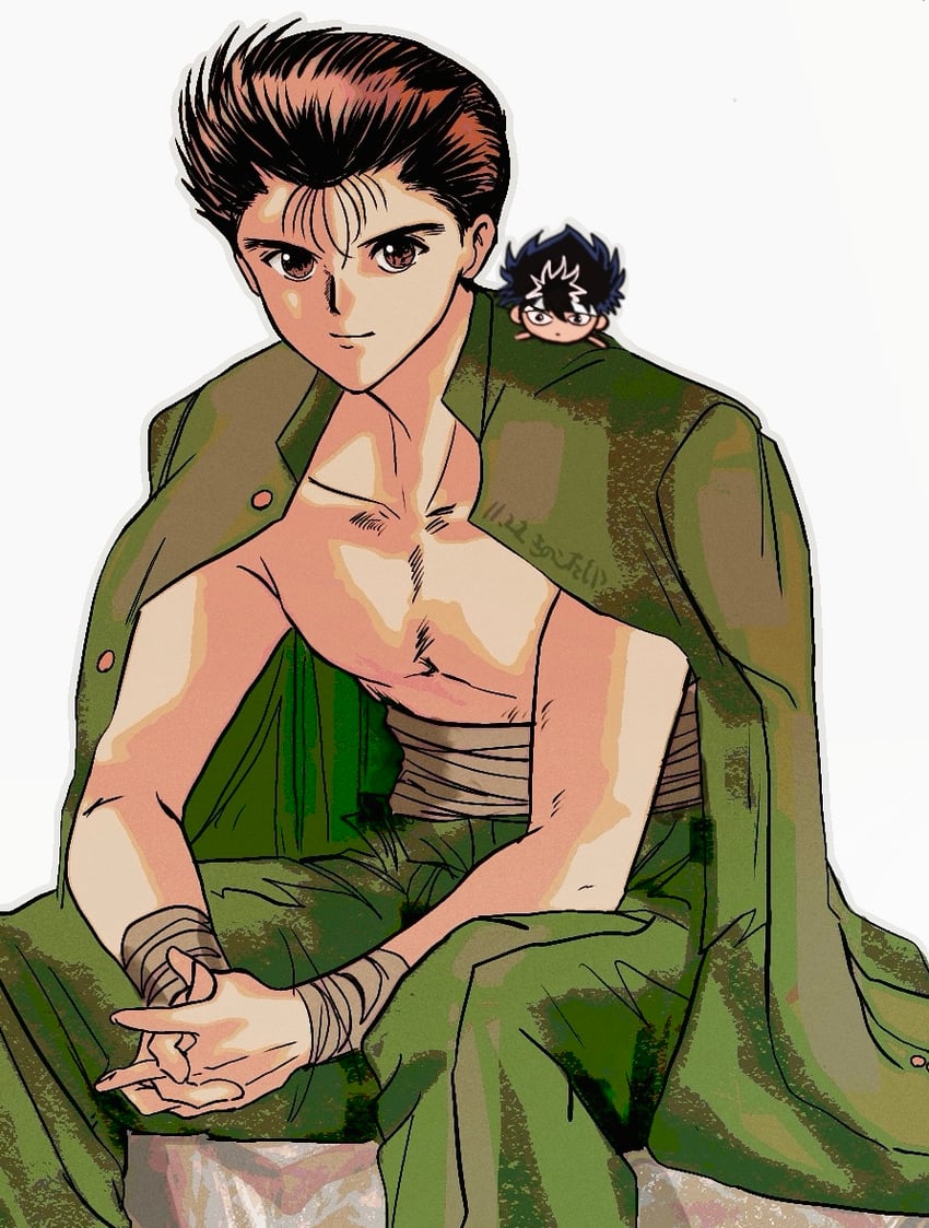 hiei and urameshi yusuke (yu yu hakusho) drawn by hiei4455