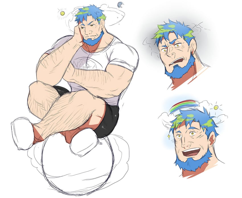 earth-chan and earth-ojisan (original) drawn by ducka98