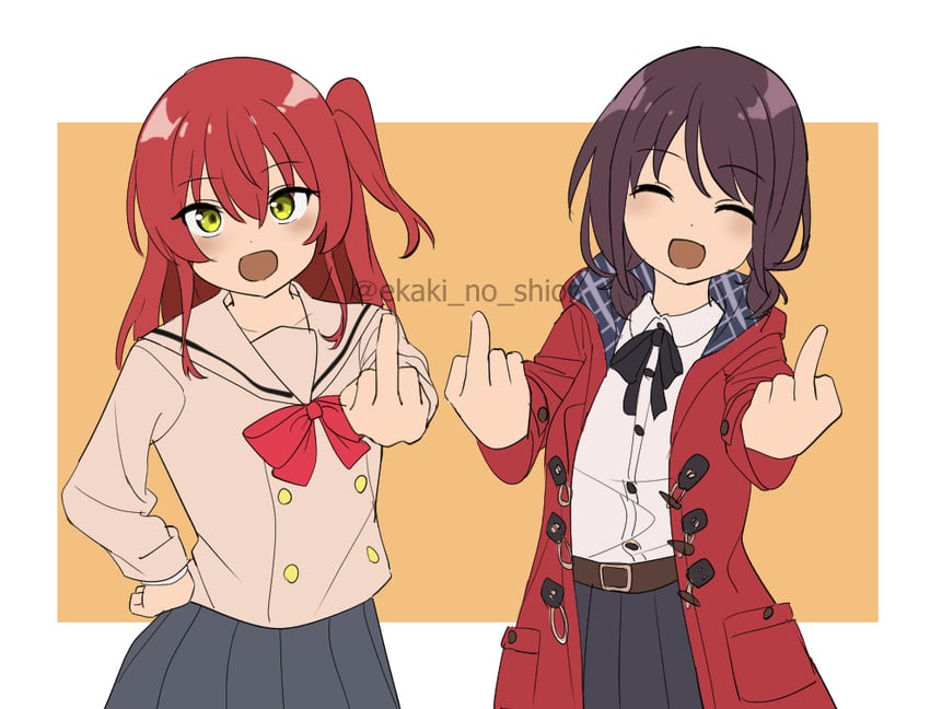 kita ikuyo and iseri nina (bocchi the rock! and 1 more) drawn by ekaki_no_shion