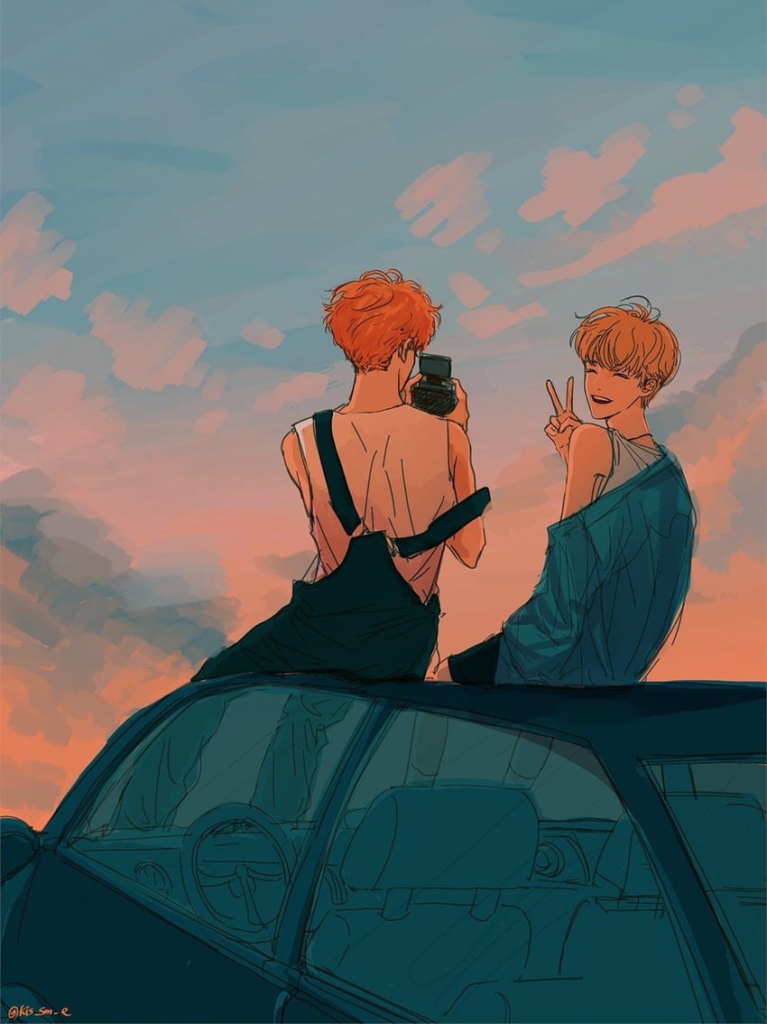 na jae-min and huang renjun (real life and 1 more) drawn by kis_sm_e