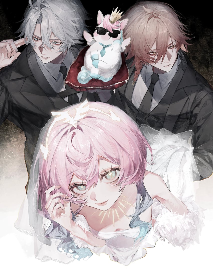 phainon, mydei, hyacine, and little ica (honkai and 1 more) drawn by sunset_1830