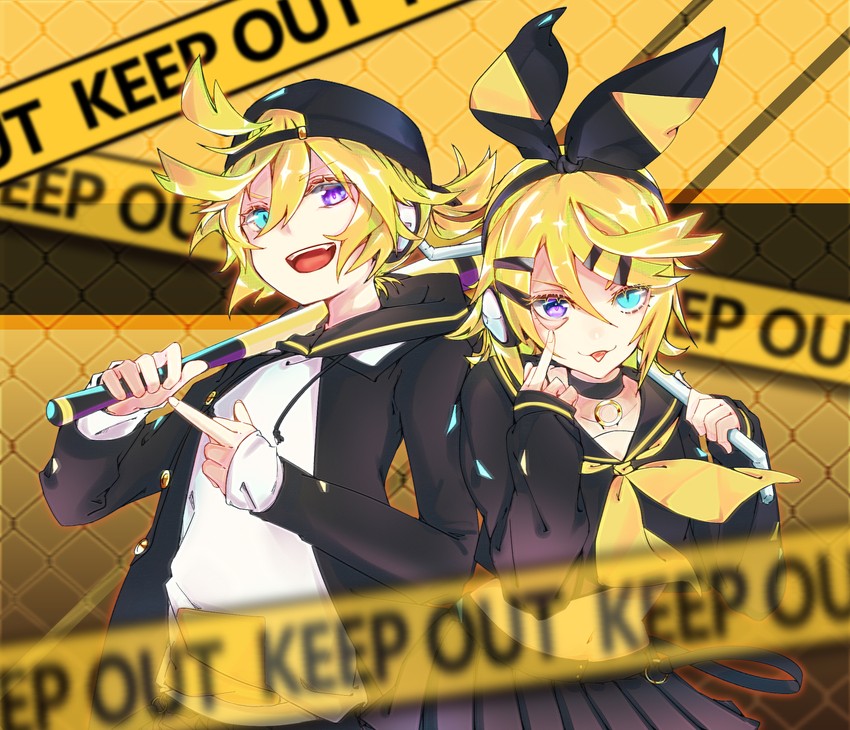 kagamine rin and kagamine len (vocaloid and 1 more) drawn by turn_zhuan