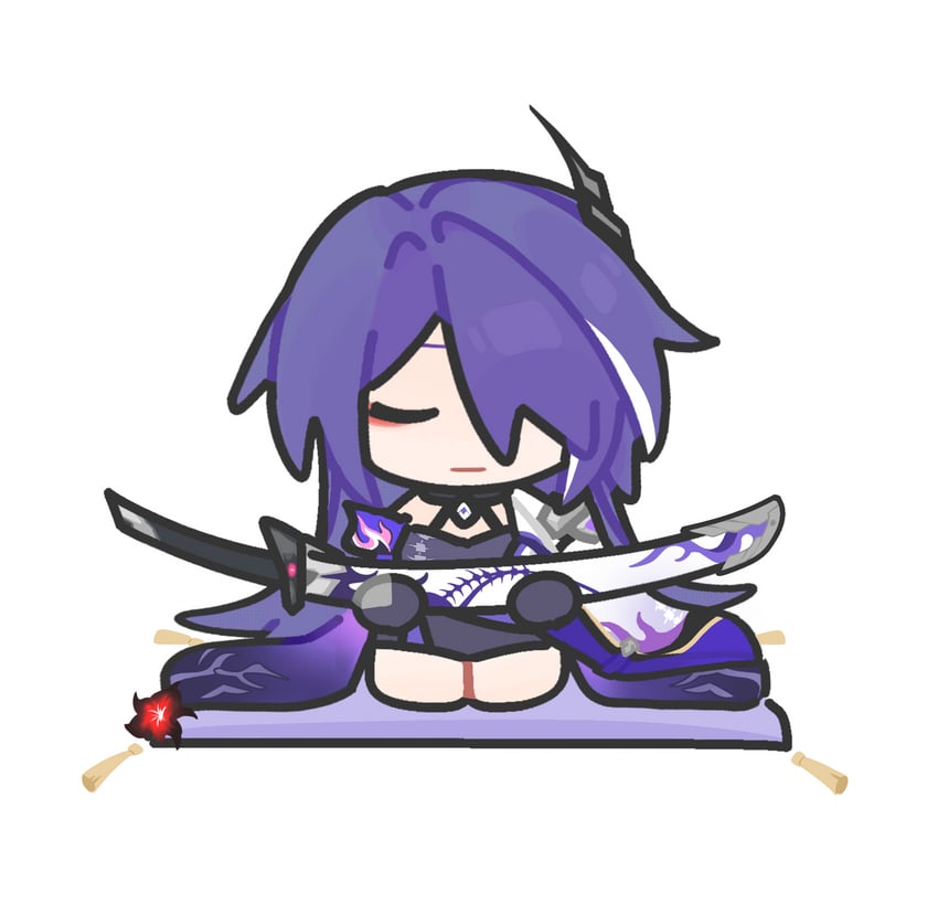 raiden shogun, acheron, and sawashiro miyuki (genshin impact and 3 more) drawn by endshadiaoyibzhanhua