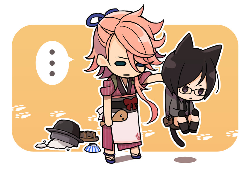 yagen toushirou and souza samonji (touken ranbu) drawn by nomuo_(shiromi)