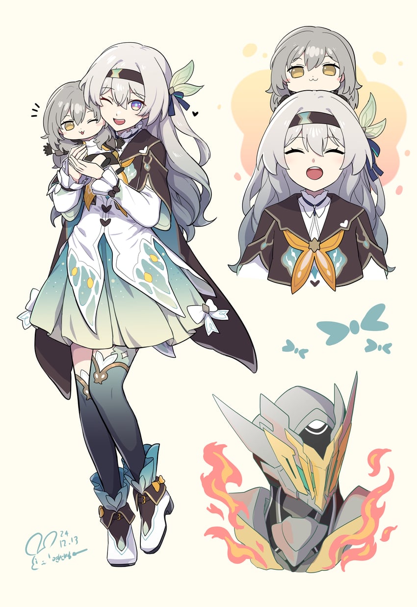 trailblazer, firefly, stelle, and sam (honkai and 1 more) drawn by ooyun