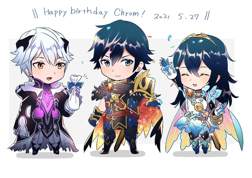 lucina, male robin, and chrom (fire emblem and 2 more) drawn by ameno_(a_meno0)