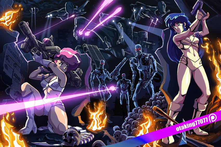 yuri, kei, and t-800 (sega and 3 more) drawn by otaking