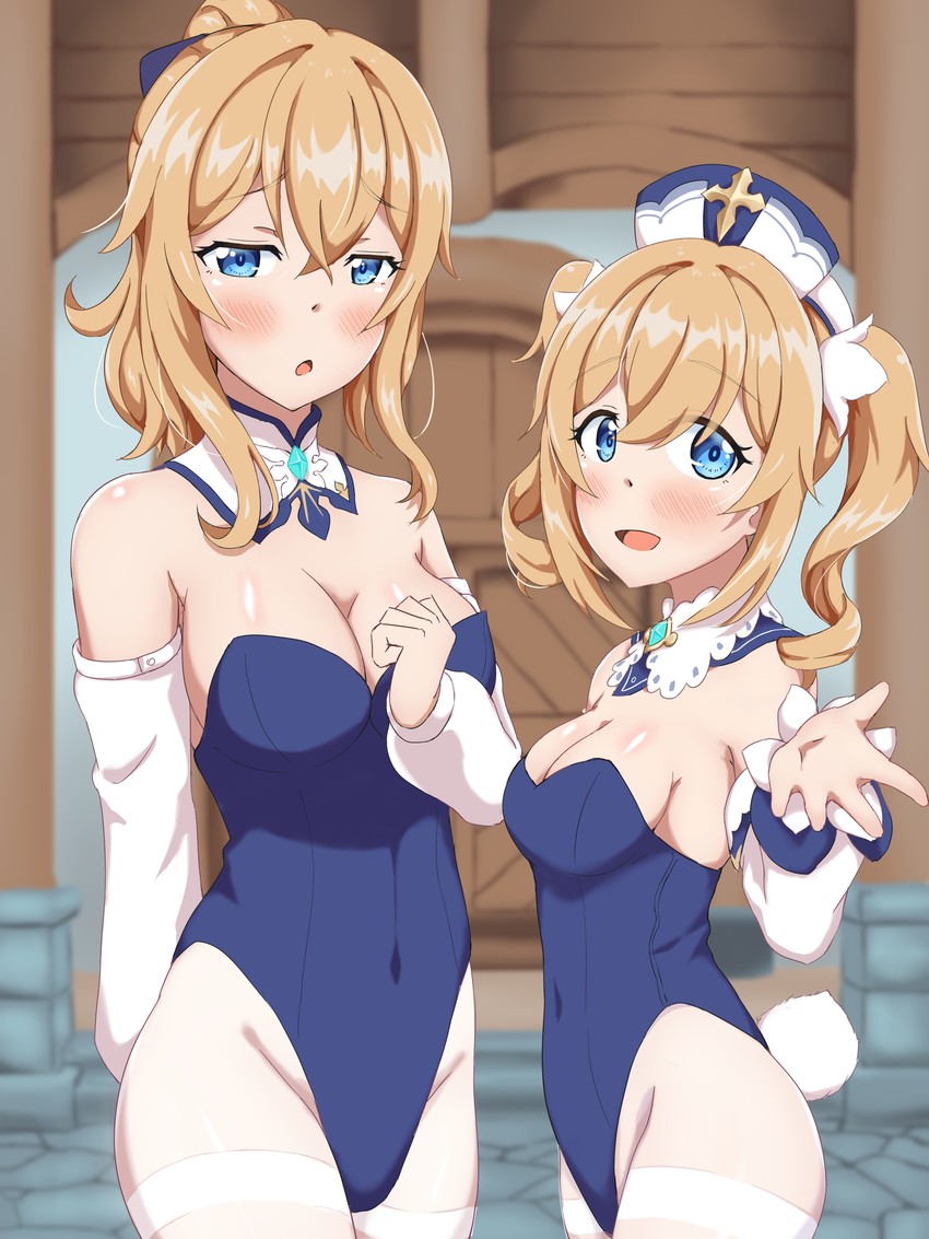 barbara and jean (genshin impact) drawn by leo_j_low
