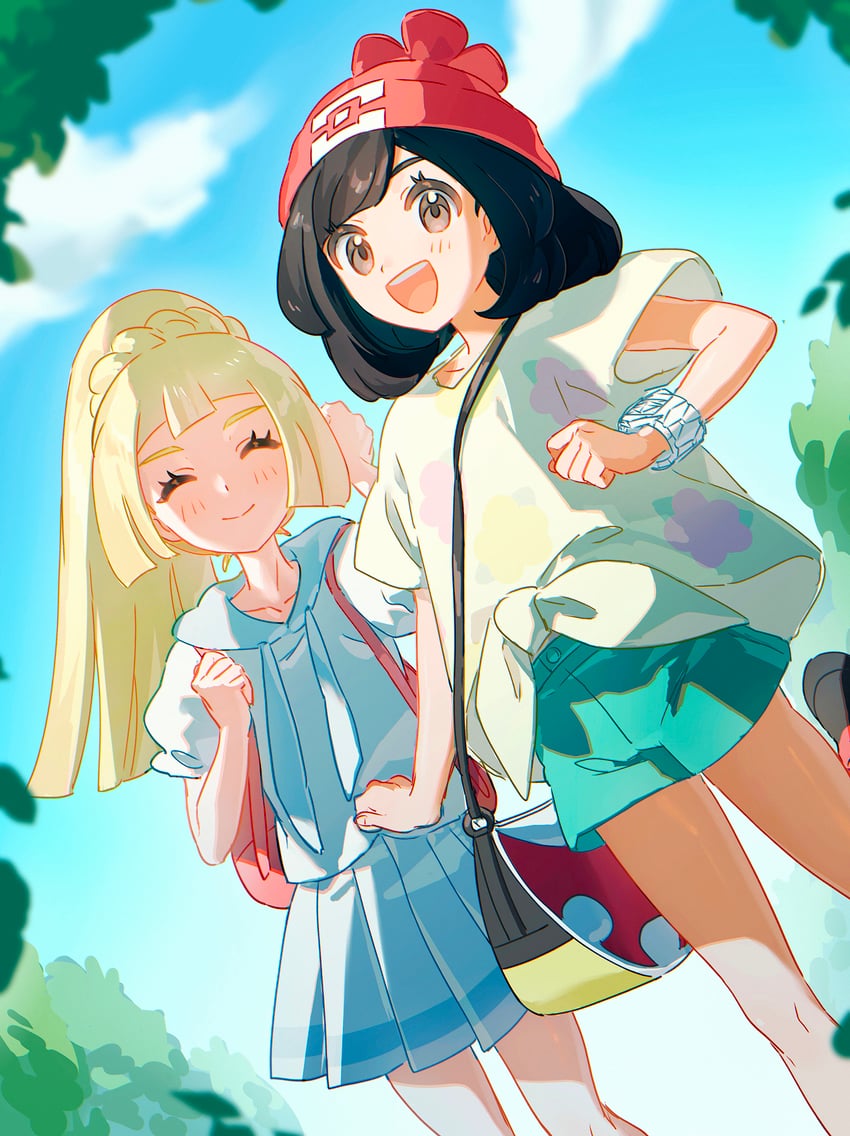lillie and selene (pokemon and 1 more) drawn by fua1heyvot4ifsr