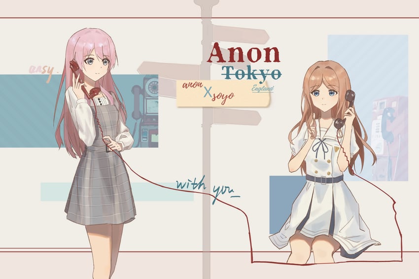 chihaya anon and nagasaki soyo (bang dream! and 1 more) drawn by hu_pi_xuan_jiao