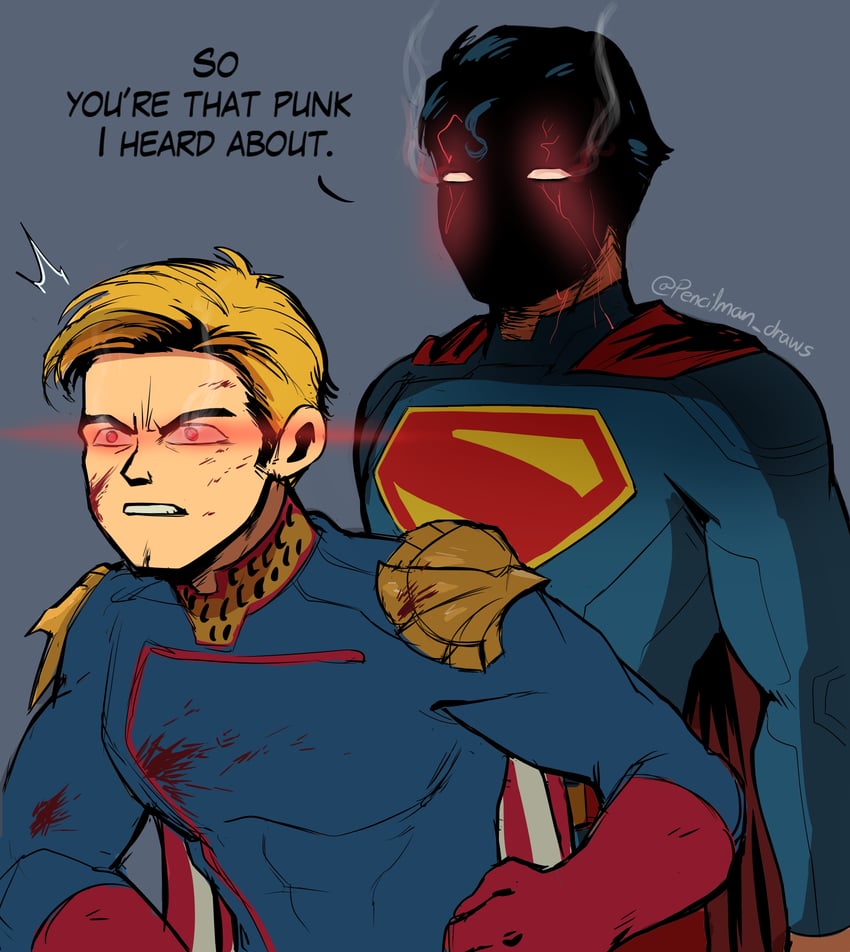 superman and homelander (dc comics and 2 more) drawn by pencilman_draws