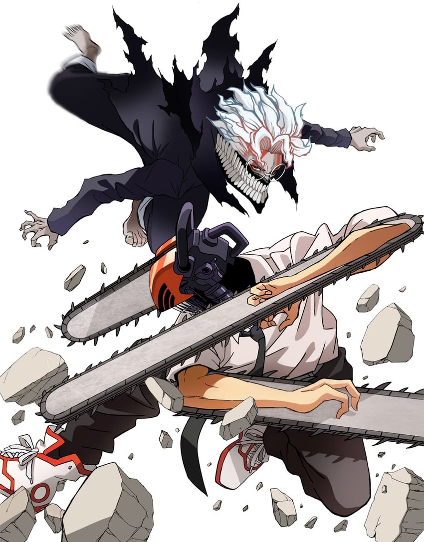 denji and takakura ken (chainsaw man and 1 more) drawn by ekakibito999