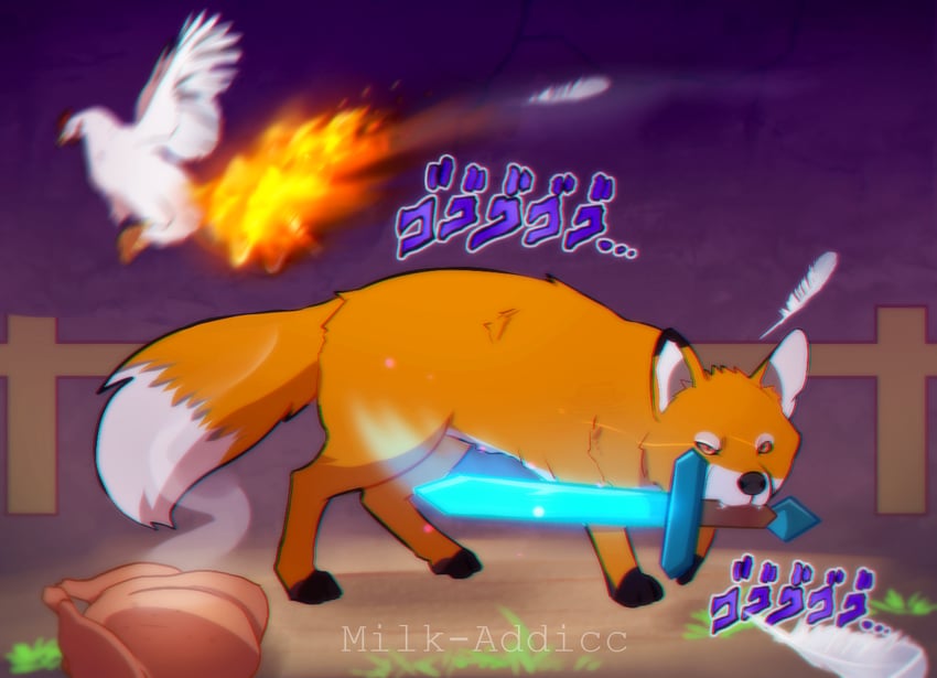 fox and bengt (minecraft) drawn by milk-addicc