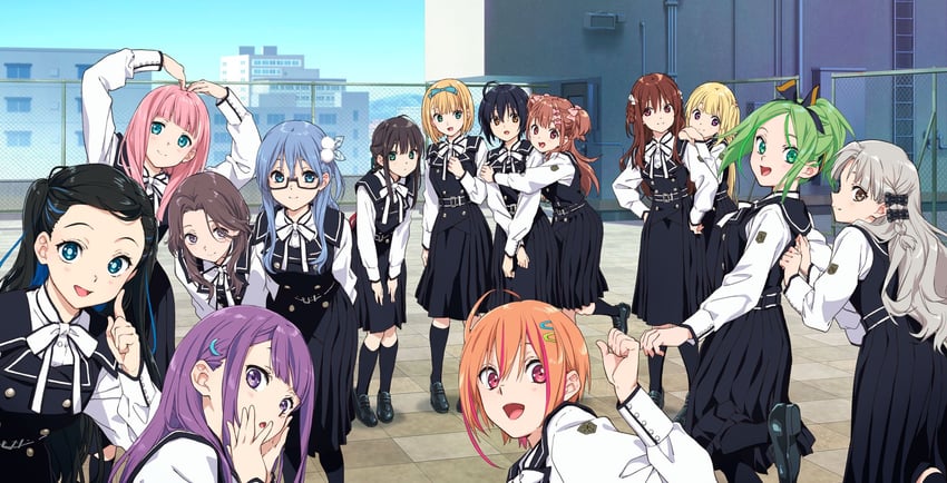 takigawa miu, maruyama akane, saito nicole, fujima sakura, tachikawa ayaka, and 9 more (22/7) drawn by horiguchi_yukiko