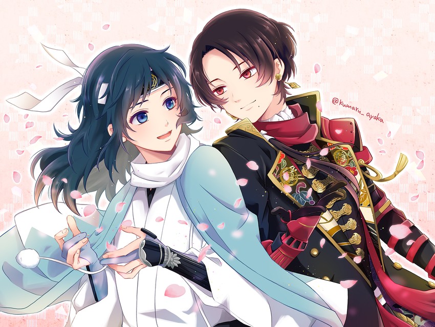 kashuu kiyomitsu and yamato-no-kami yasusada (touken ranbu) drawn by kumaru_ayaka