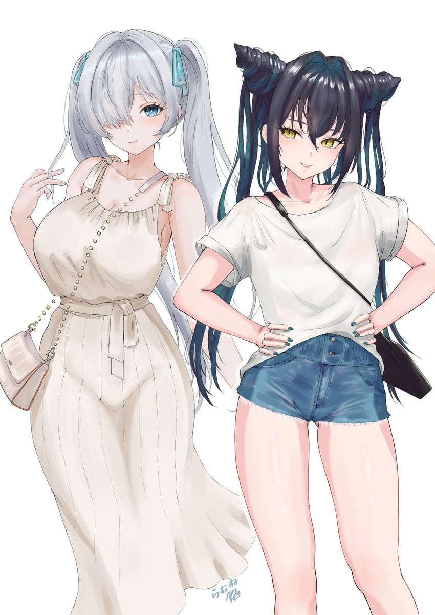 cinderella and little mermaid (goddess of victory: nikke) drawn by ramuneogura