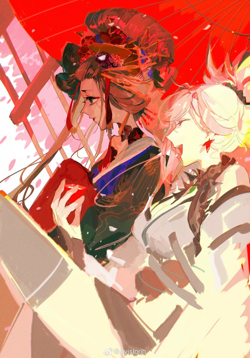 miyamoto musashi and takao dayu (fate and 1 more) drawn by siyahiroi