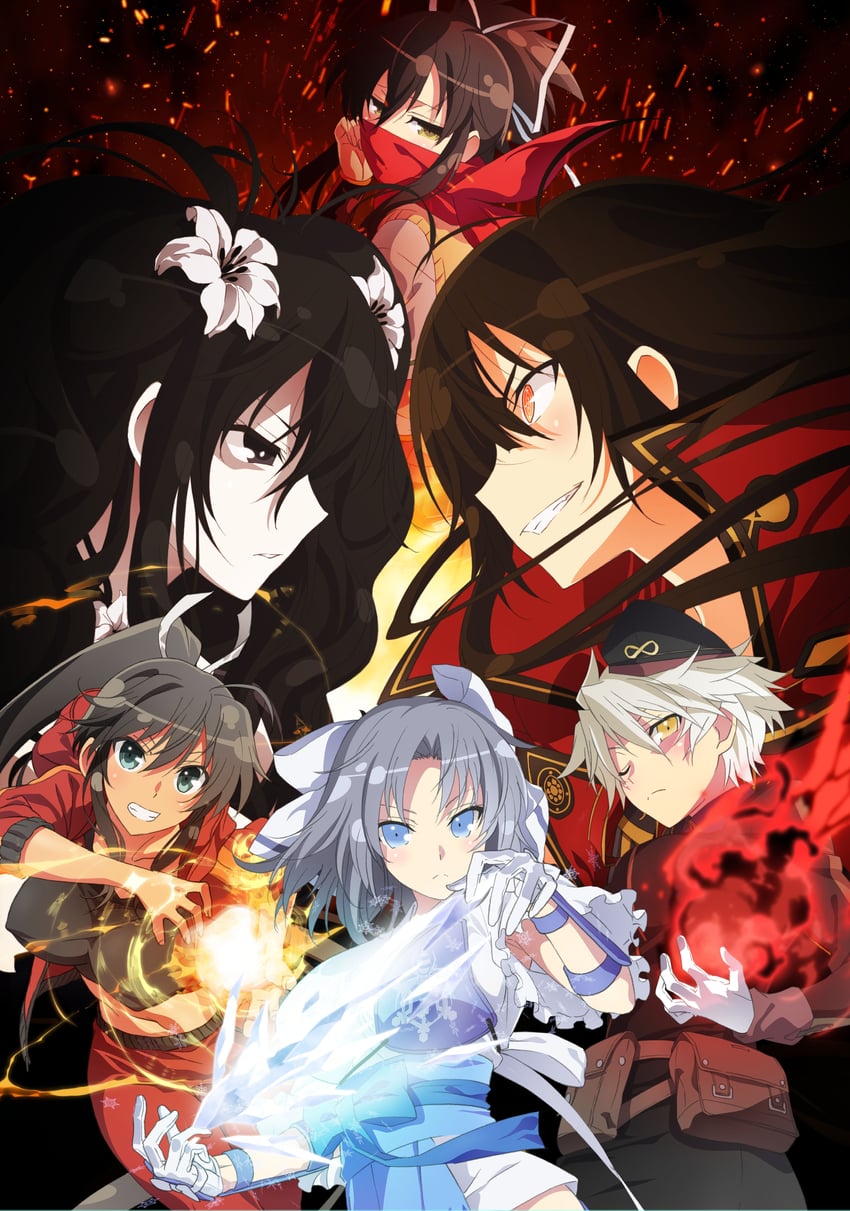 yumi, asuka, homura, miyabi, fubuki, and 1 more (senran kagura and 3 more)