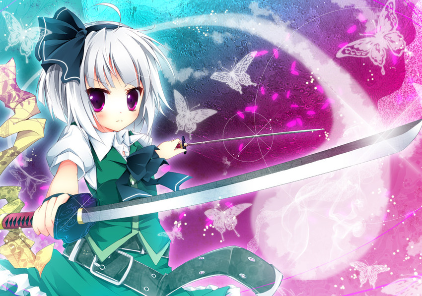 konpaku youmu (touhou) drawn by nanamomo_rio