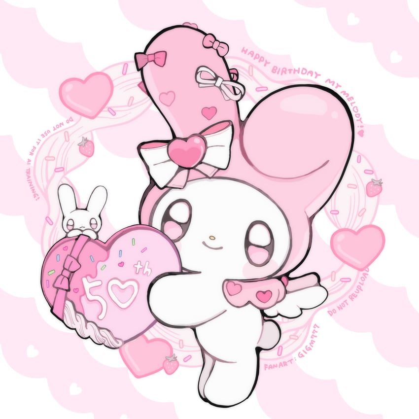 my melody (sanrio and 1 more) drawn by gigm777