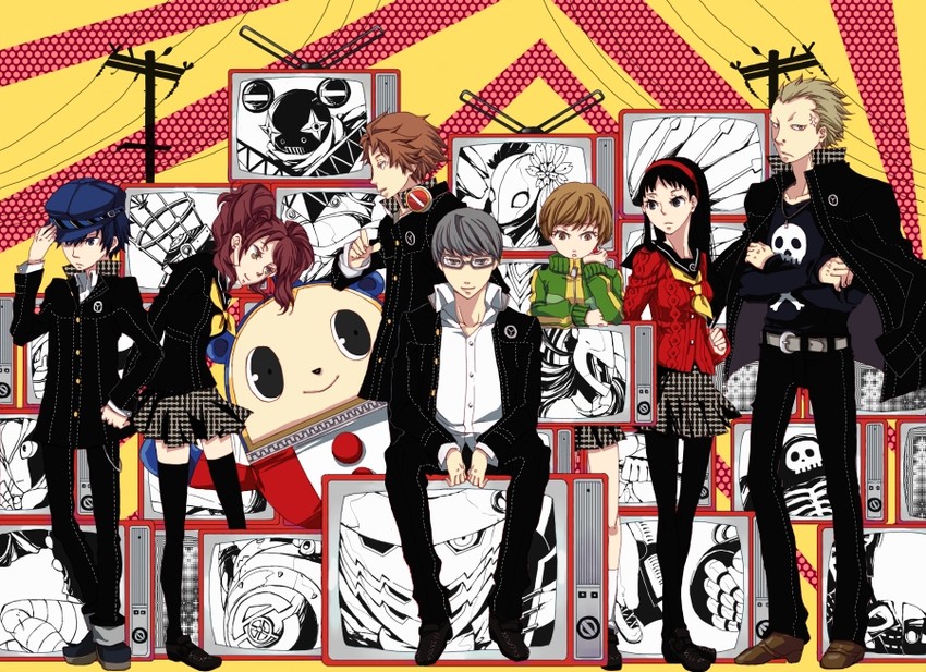 narukami yu, shirogane naoto, satonaka chie, kujikawa rise, amagi yukiko, and 11 more (persona and 1 more) drawn by ao773