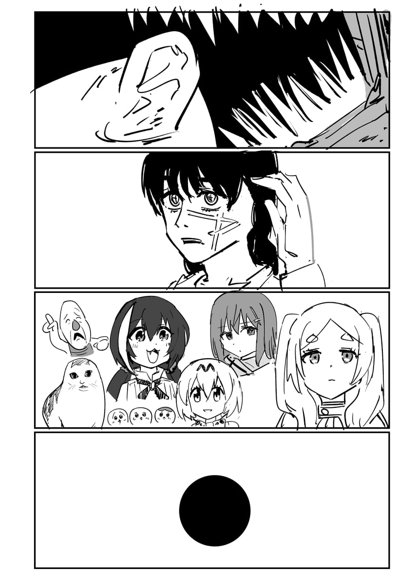 shiroko, frieren, serval, karyl, yoru, and 6 more (blue archive and 6 more) drawn by tenten_(chan4545)