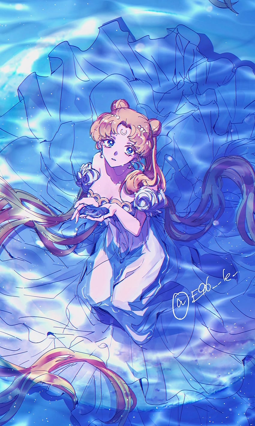 tsukino usagi and princess serenity (bishoujo senshi sailor moon) drawn by ere_(1231_kuro_96)